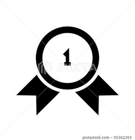 Winner badge. Vector black icon isolated 50162265