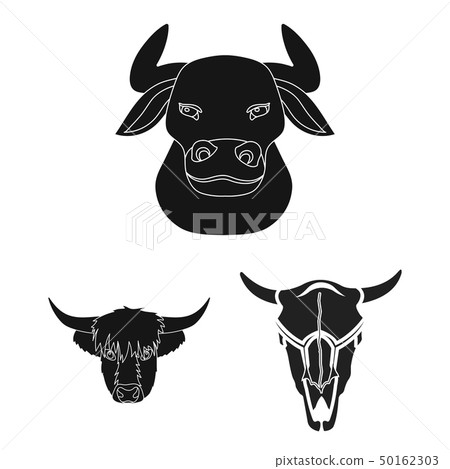Isolated object of antler and animal sign. Set of antler and death vector icon for stock. 50162303