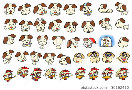 Emoji character of dog and chicken 50162410