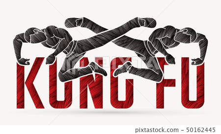 Kung Fu action designed with text , Font Kung fu  50162445