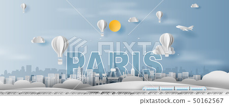 Paper craft and cut of Traveling holiday Eiffel 50162567