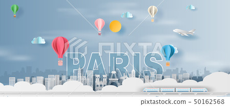 Paper art and craft of Traveling holiday Eiffel 50162568