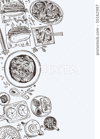 Hand drawn Taiwanese food, Vector Illustration 50162997