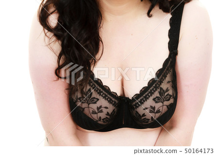 Woman big breast wearing bra 50164173