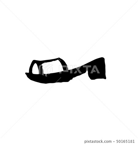 Sabot shoe icon isolated on white background. Dry brush vector illustration. Sabot shoe icon isolated on white background. Dry brush vector illustration. 50165181