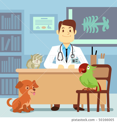 Veterinary office with doctor and pets Veterinary office with doctor and pets 50166005