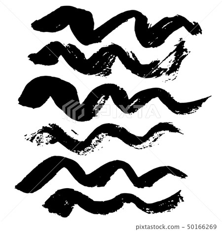 Black ink vector brush strokes. Vector illustration. Grunge wave texture. Black ink vector brush strokes. Vector illustration. Grunge wave texture. 50166269