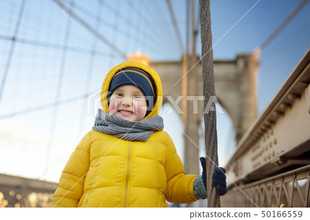 Cute little boy on Brooklyn Bridge Cute little boy on Brooklyn Bridge 50166559