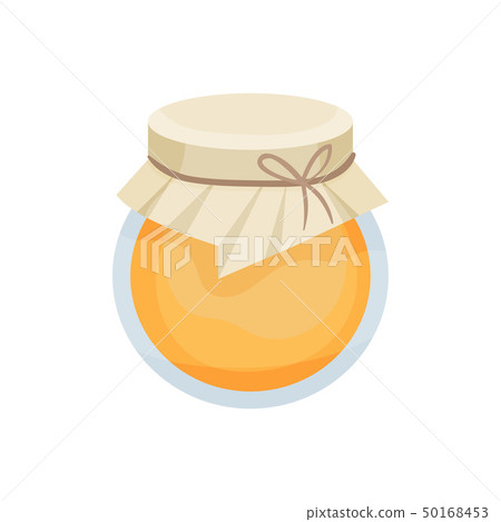 Closed glass jar full of honey. Vector illustration. Closed glass jar full of honey. Vector illustration. 50168453