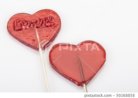 Heart shaped candies on white Heart shaped candies on white 50168858