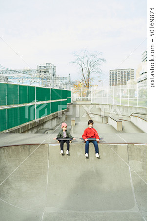 Children skate park break 50169873