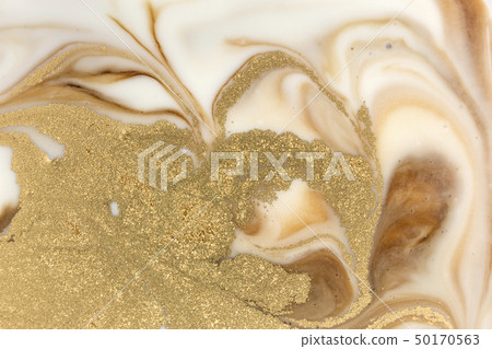 Beige marbling pattern. Golden marble liquid texture. Beige marbling pattern. Golden marble liquid texture. 50170563