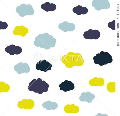 Cloudy sky vector seamless pattern texture - Stock Illustration ...