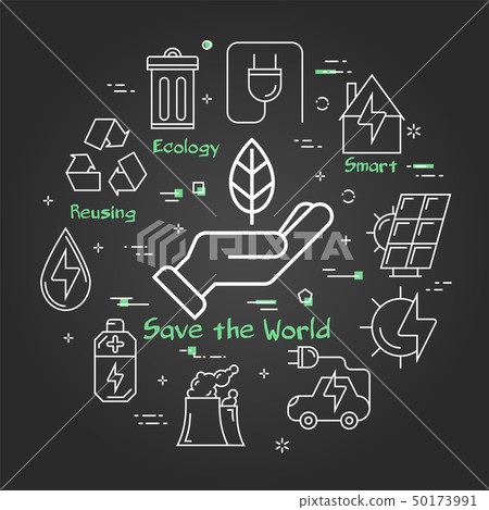 Vector banner of palm hand with growing plant Vector banner of palm hand with growing plant 50173991