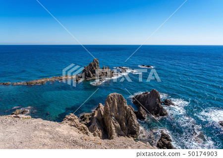 Rocky Coast of Cabo de Gata Nijar Park, Almeria, Spain 50174903
