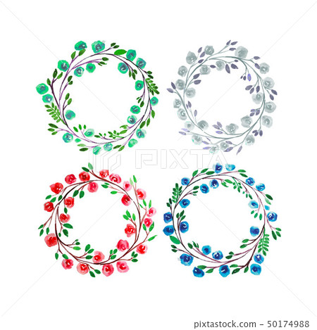 Set of watercolor wreaths and laurels. Set of watercolor wreaths and laurels. 50174988