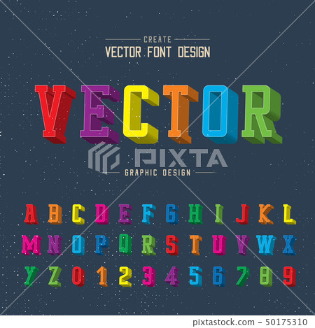 3D Font color and alphabet vector, Writing graphic 3D Font color and alphabet vector, Writing graphic 50175310