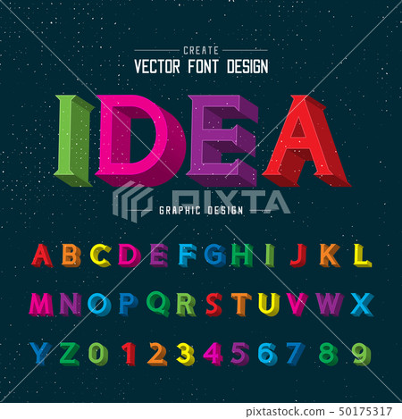 3D Font color and alphabet vector, Writing Idea 3D Font color and alphabet vector, Writing Idea 50175317