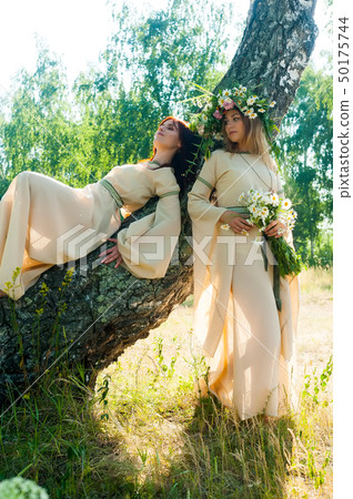 Beautiful women relaxes on nature 50175744