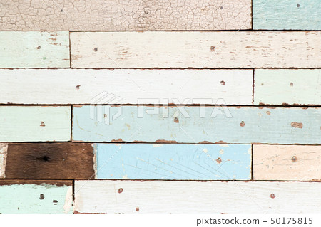 Multi color grunge old wood plate textured 50175815