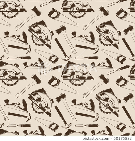 Carpentry tools seamless pattern design Carpentry tools seamless pattern design 50175882