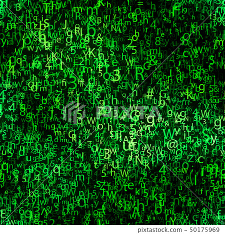 Abstract green chaotic complicated crypto symbols 50175969