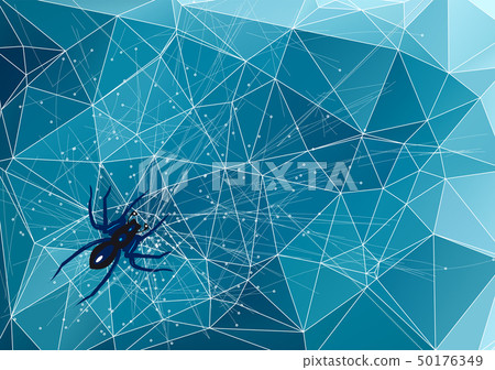 spider on abstract web 50176349