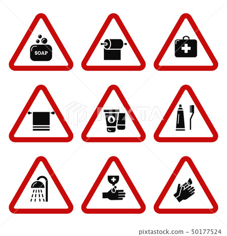 Hygiene, bacteria virus protection icons 50177524