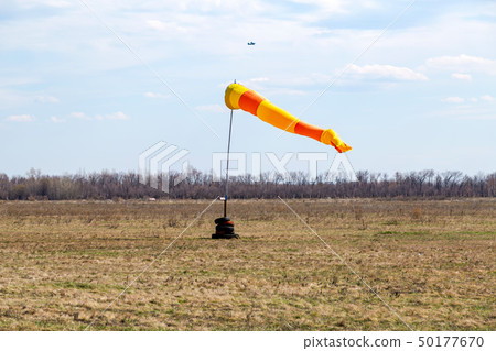 Horizontally flying windsock wind vane with red 50177670