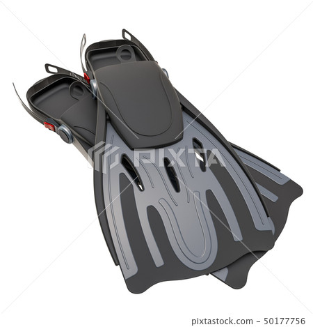 Flippers, swimfins. 3D rendering 50177756
