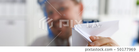 Man wearing suit and tie in goggles and snorkel 50177969