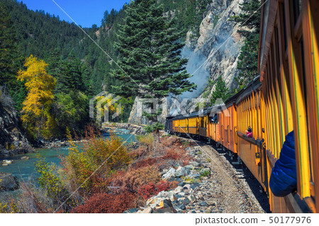 Historic steam engine train in Colorado, USA Historic steam engine train in Colorado, USA 50177976