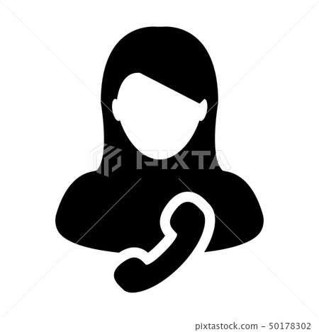 Help Desk icon vector female user person on phone 50178302