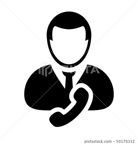 Service icon vector male user person profile phone 50178332