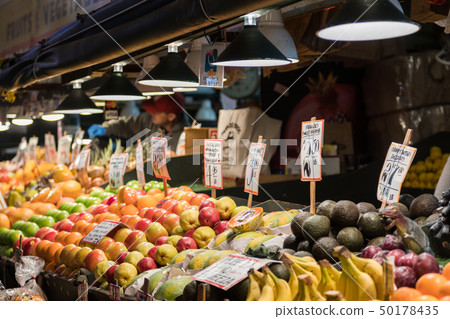 Fruit stall at Pike Place Market in Seattle Fruit stall at Pike Place Market in Seattle 50178435
