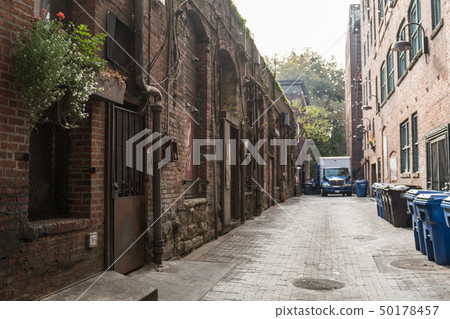 Back of an old building in downtown Seattle 50178457