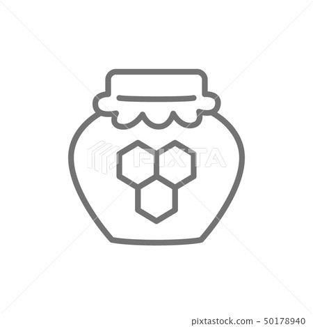 Honey pot line icon. Isolated on white background Honey pot line icon. Isolated on white background 50178940