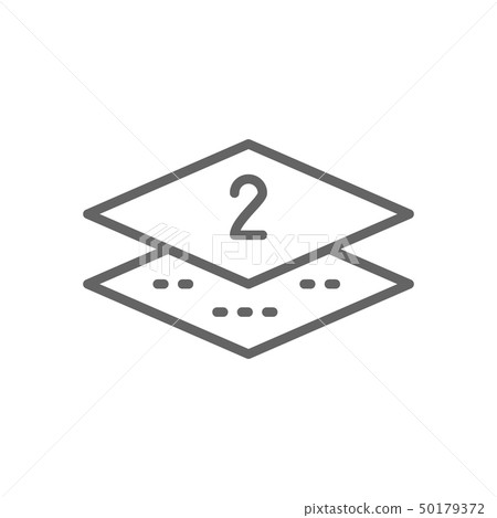 Two-layer napkin paper line icon. Isolated on white background Two-layer napkin paper line icon. Isolated on white background 50179372