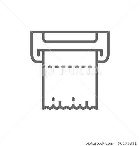 Wall napkin holder, hand dryer line icon. 50179381