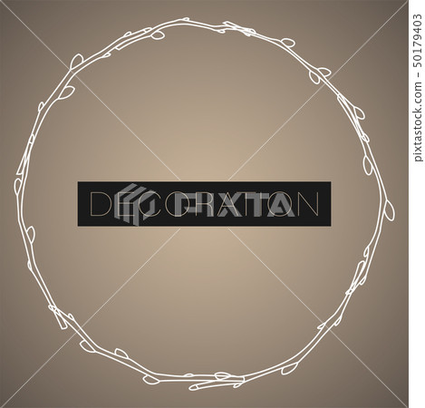 Circle frame made of willow branches. Easter 50179403