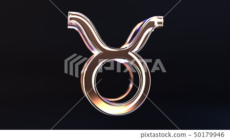 Glass Taurus Zodiac sign, 3D rendering 50179946