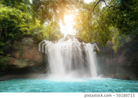 Amazing beautiful waterfalls in tropical forest at Amazing beautiful waterfalls in tropical forest at 50180713