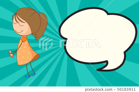 Girl with speech bubble 50183911