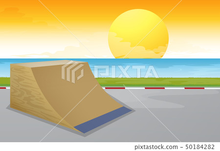 A skatepark sunset scene 50184282