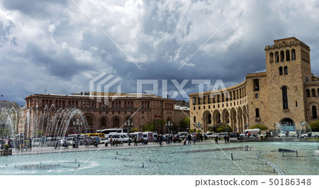 The minaret of a mosque in Yerevan. 50186348