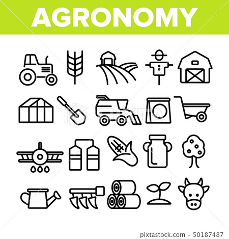 Agronomy Industry Vector Thin Line Icons Set Agronomy Industry Vector Thin Line Icons Set 50187487
