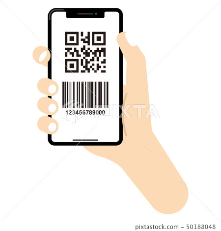 無現金支付：智能手機無現金支付條碼QR碼QR 50188048