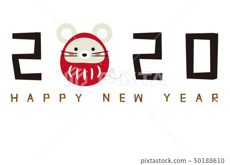 2020 New Year's card, rat, white rat 50188610