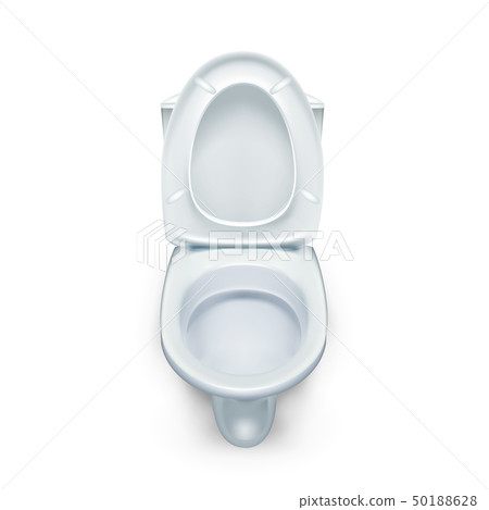 Realistic White Home Ceramic Toilet Bowl Vector - Stock Illustration ...