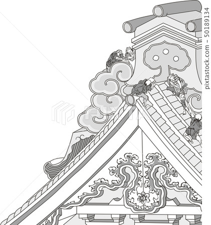 浮世繪大樓第4部分黑色和白色 50189134